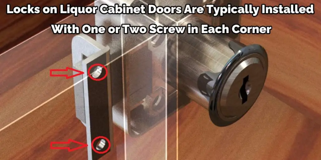 Locks on Liquor Cabinet Doors Are Typically Installed With One or Two Screw in Each Corner