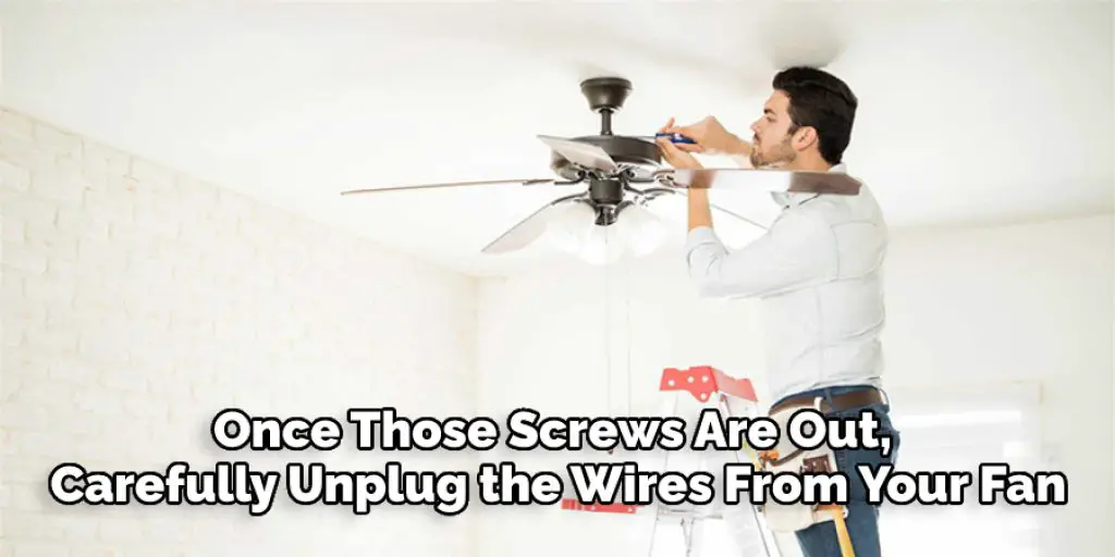 Once Those Screws Are Out, Carefully Unplug the Wires From Your Fan