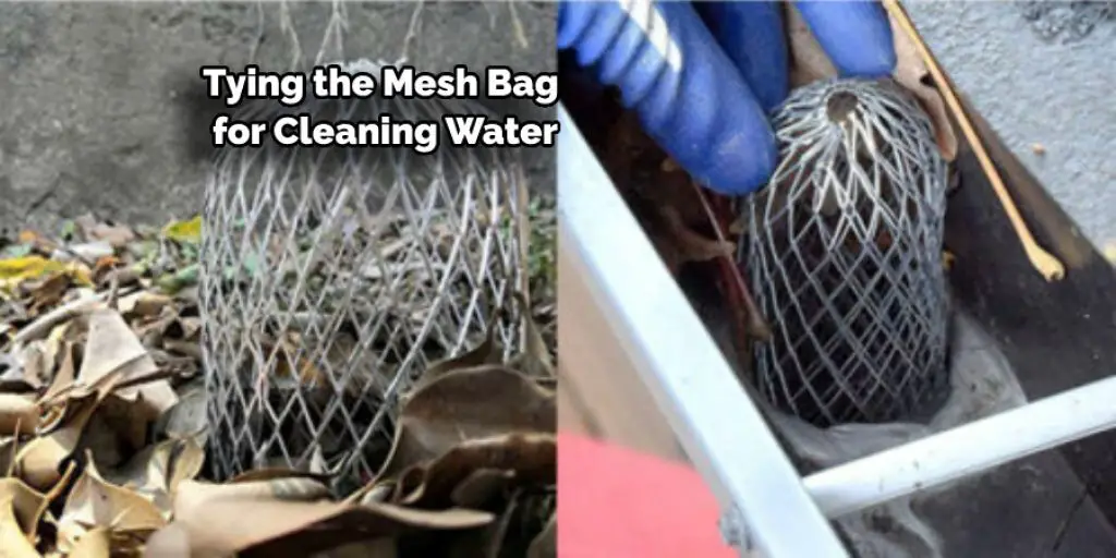 Tying the Mesh Bag for Cleaning Water
