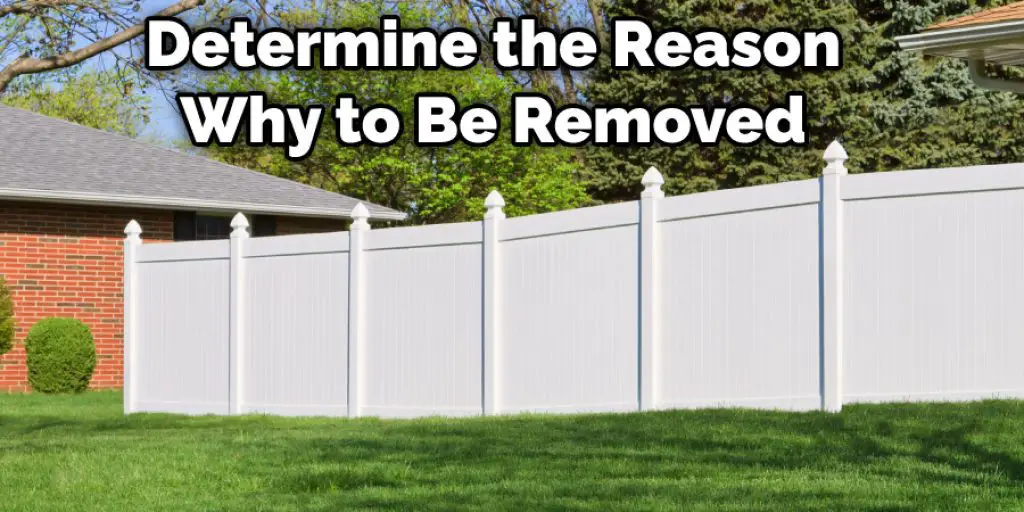 Determine the Reason why to be removed