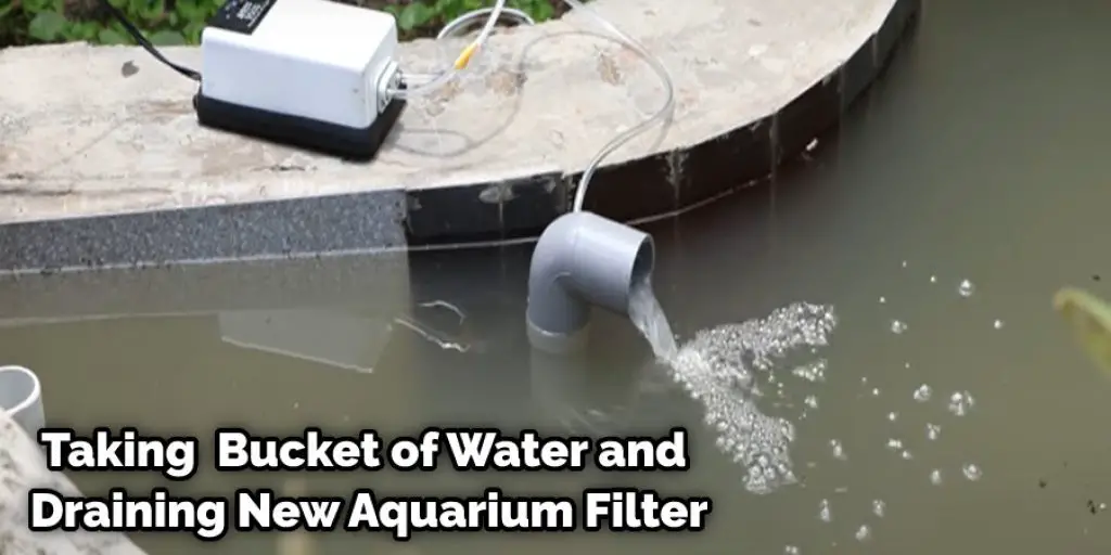 Taking  Bucket of Water and Draining New Aquarium Filter