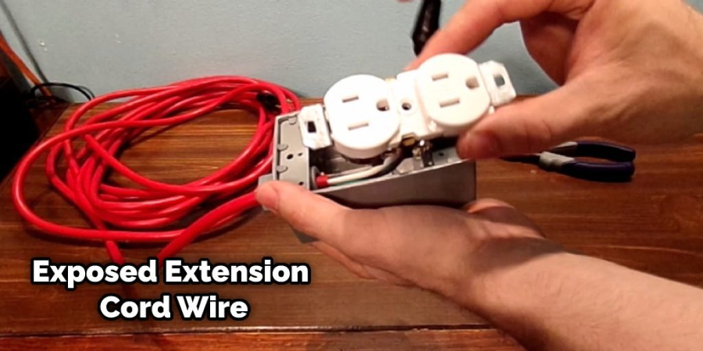 Exposed Extension Cord Wire